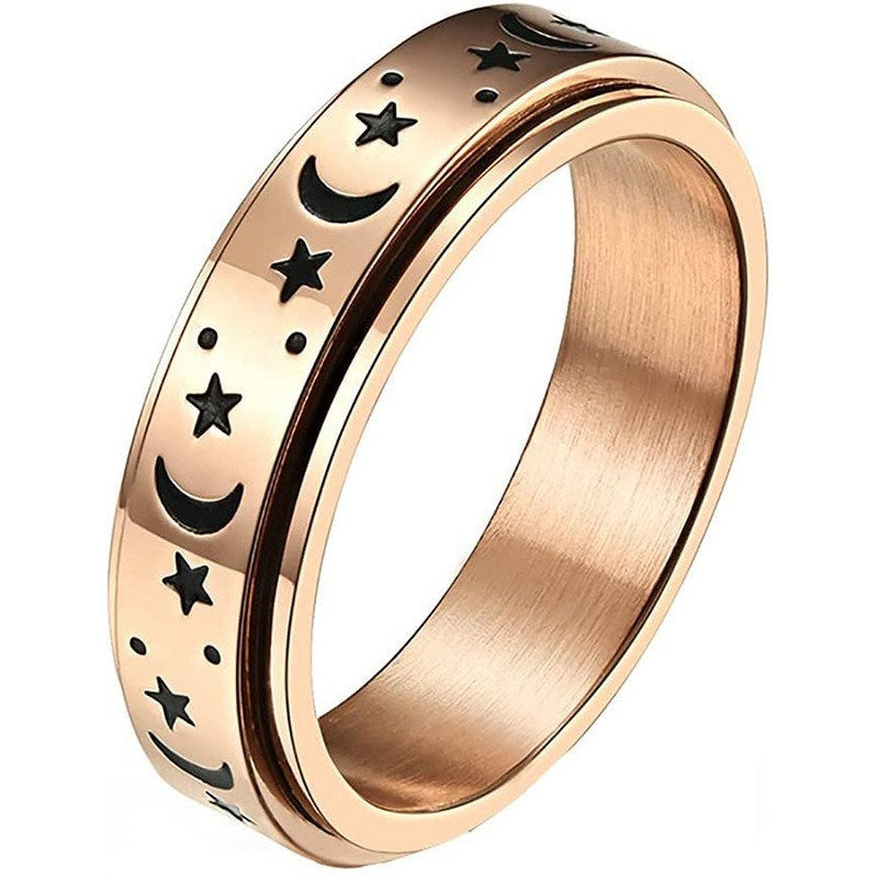 Stainless Steel Spinner Band Rotatable Ring For Women Men