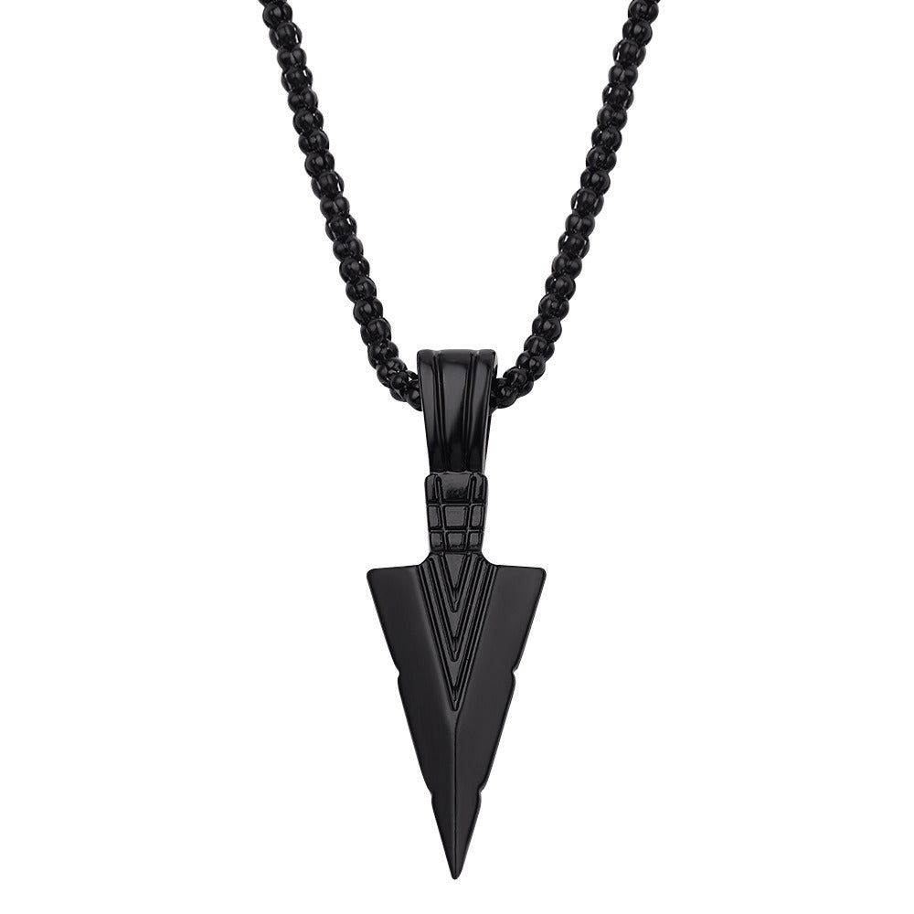 Men's Necklace Personality Triangle Spearhead Retro Arrow Necklace Pendant Jewelry