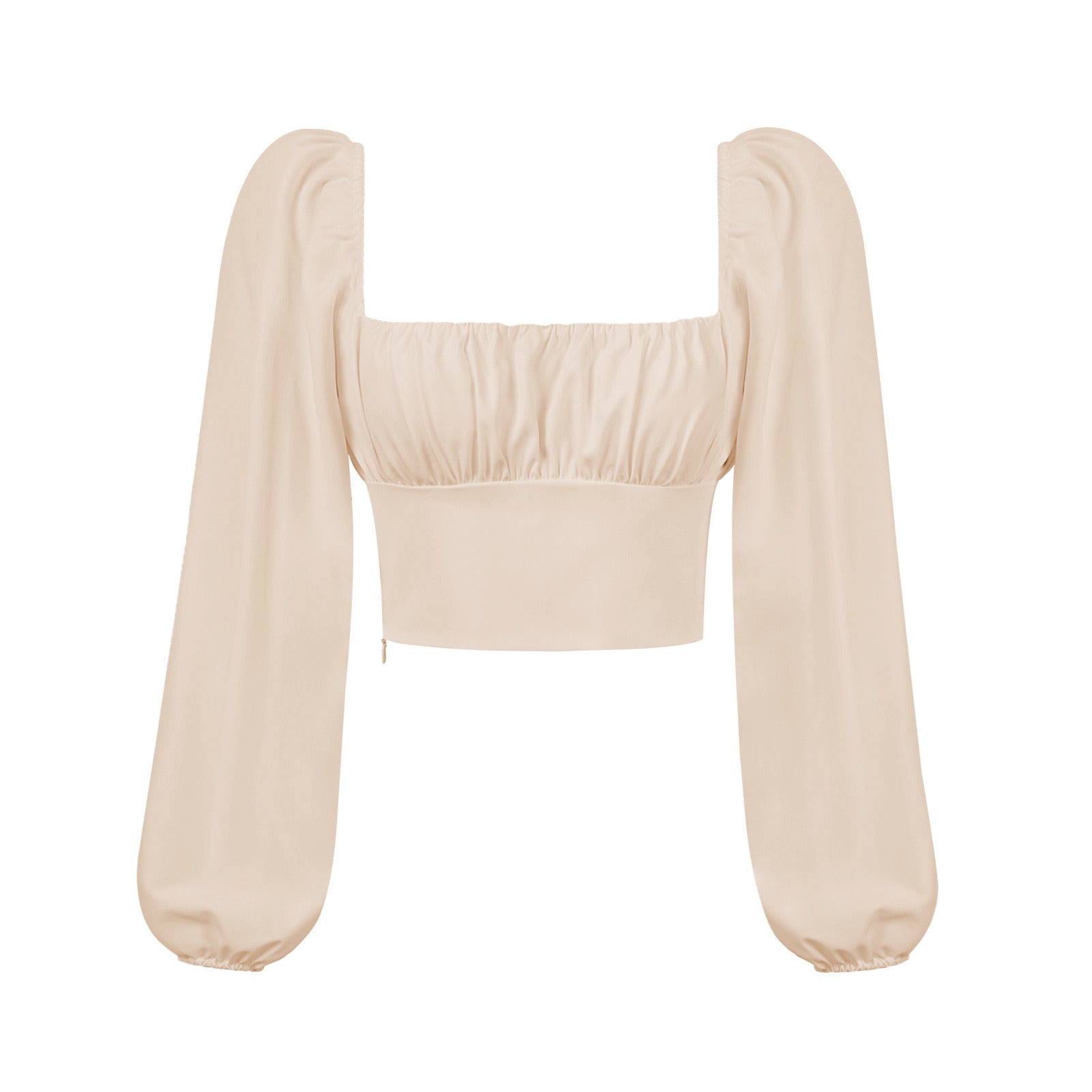 Womens Tops Long Sleeve Fashion Casual Solid Color Crop Top
