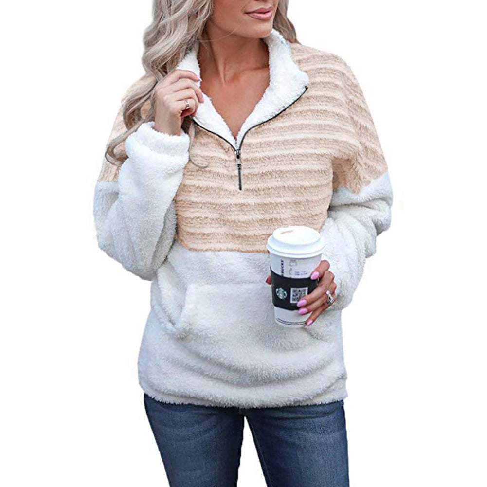 Women's Cozy Oversize Fluffy Fleece Sherpa Sweater Pullover Outwear