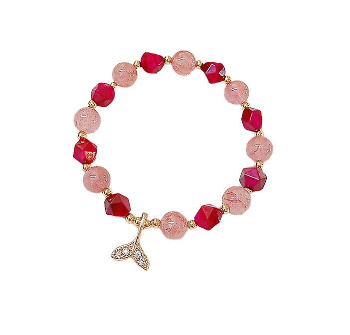 Strawberry Crystal Fishtail Bracelet Female Elastic Exquisite Bracelet