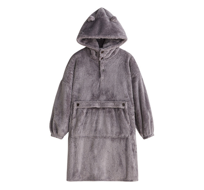 Oversized Wearable Blanket Hoodie Flannel Sherpa Fleece Blanket Sweatshirt for Women Men Big Plush Cozy Hooded Blanket with Hood