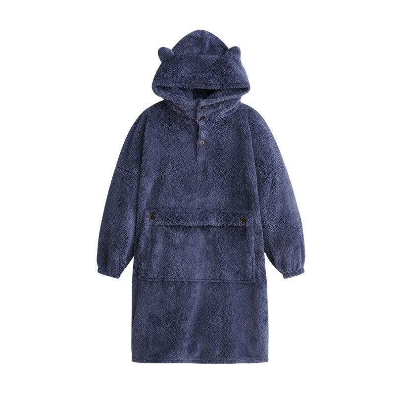 Oversized Wearable Blanket Hoodie Flannel Sherpa Fleece Blanket Sweatshirt for Women Men Big Plush Cozy Hooded Blanket with Hood