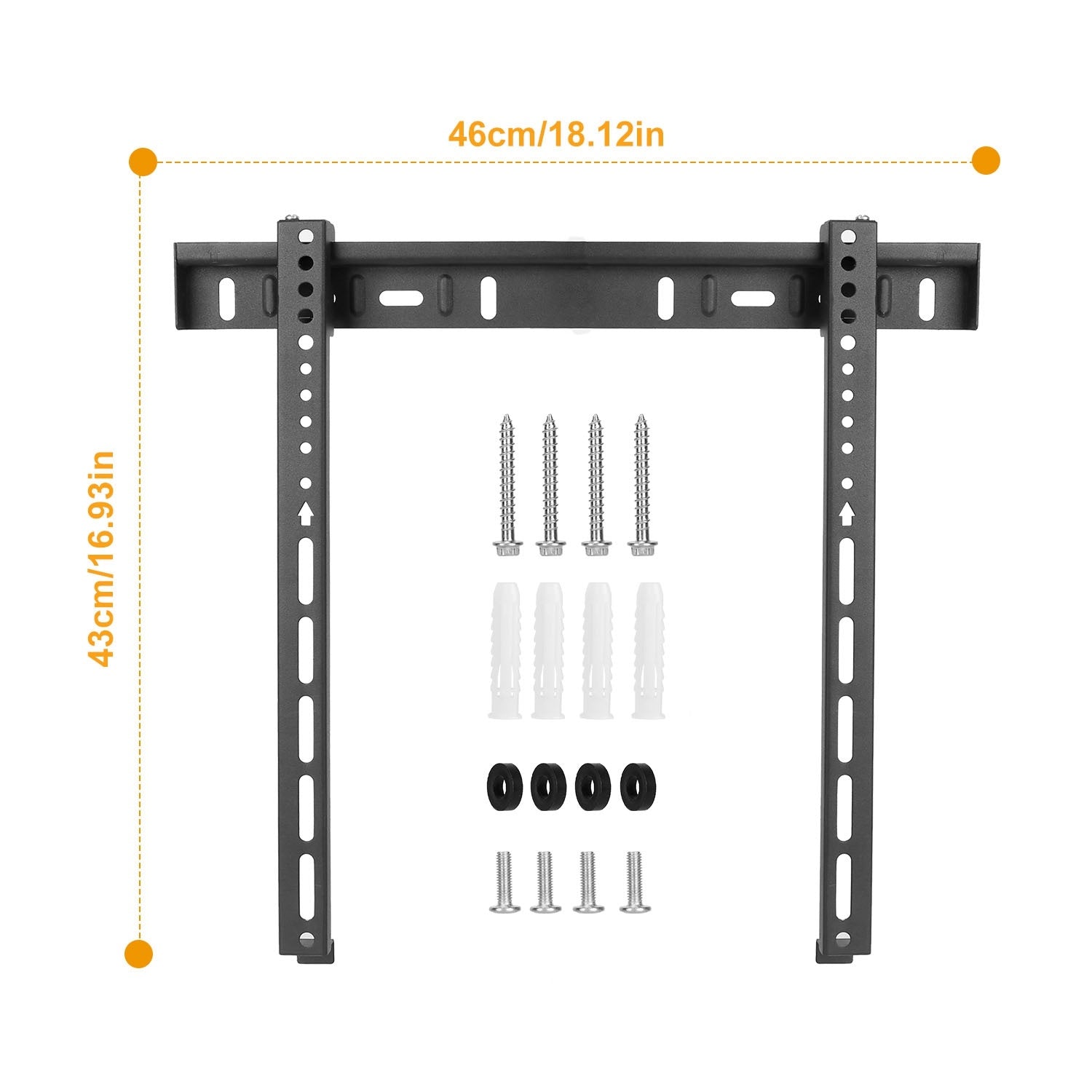 TV Wall Mount TV Wall Holder Bracket Support 32in to 65 in Flat TV Max Hole Distance 400 Plus 400mm Hold Up To 66.14lbs