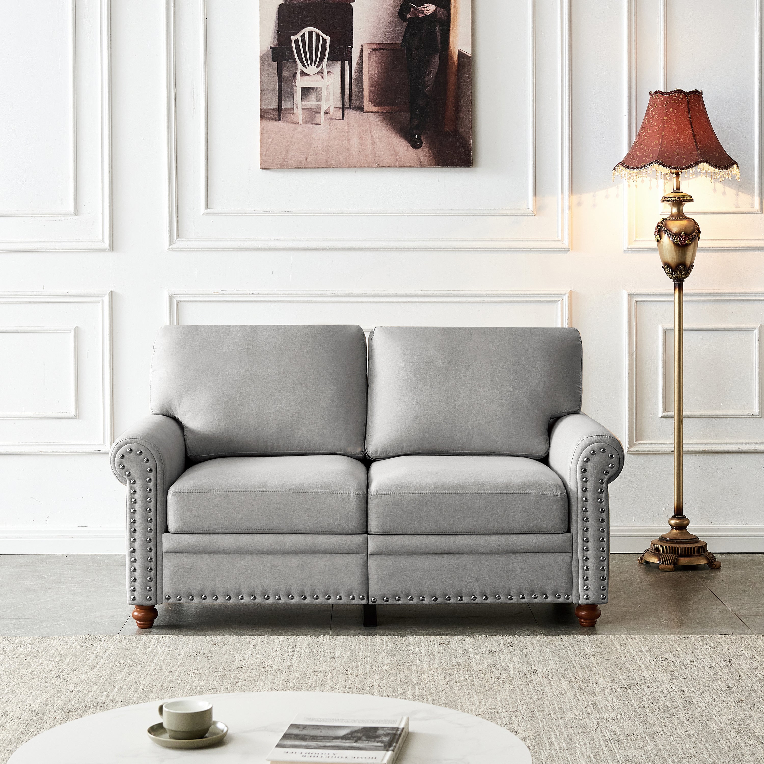 Linen Fabric Upholstery with Storage Sofa