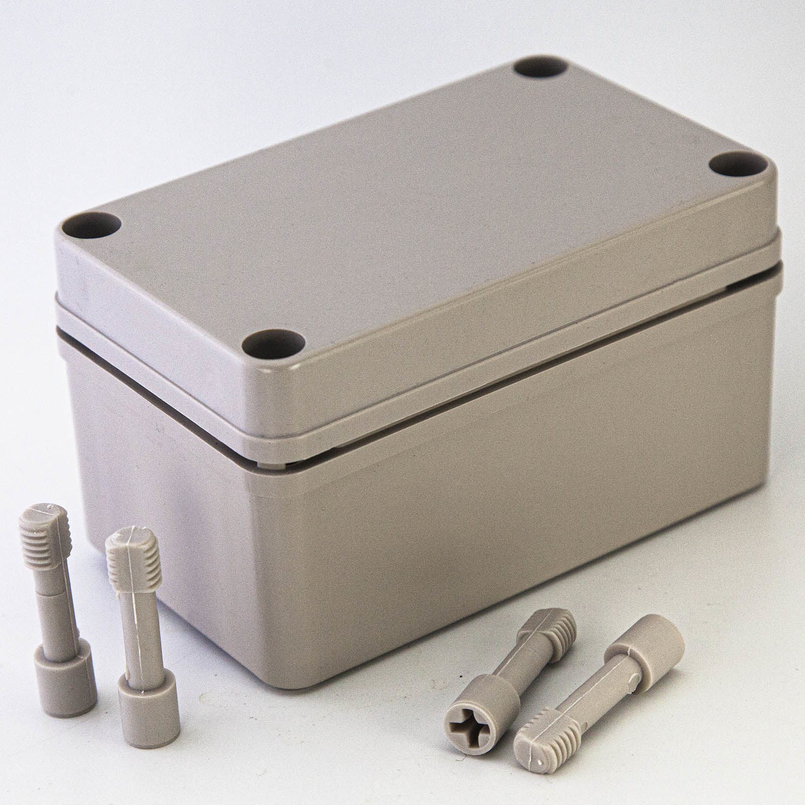 GAJING Waterproof IP67 Dustproof PS Plastic Junction Conduit Box Universal Electric Project Enclosure Pale Gray with Mounting Plate