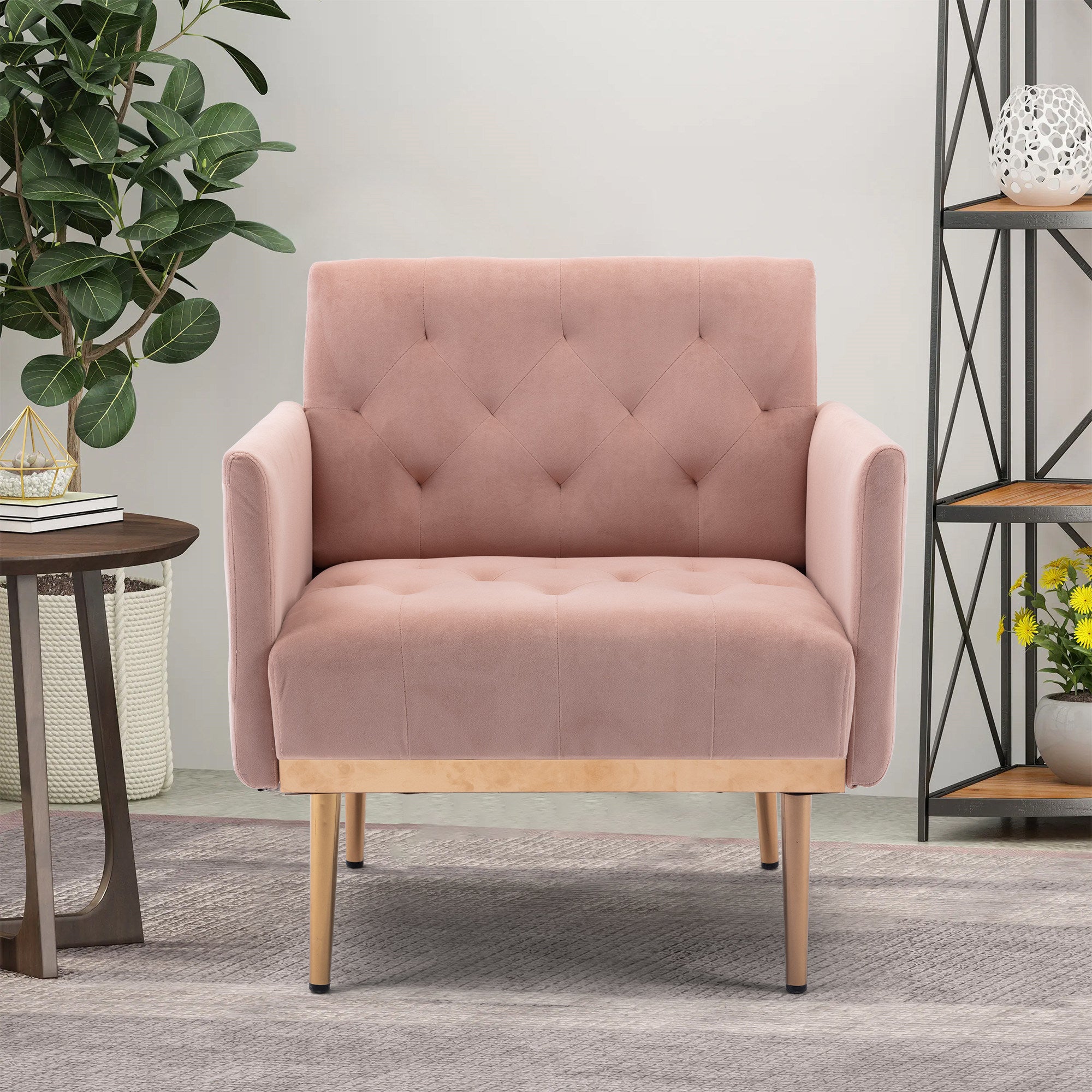 Chair ; leisure single sofa with Rose Golden feet