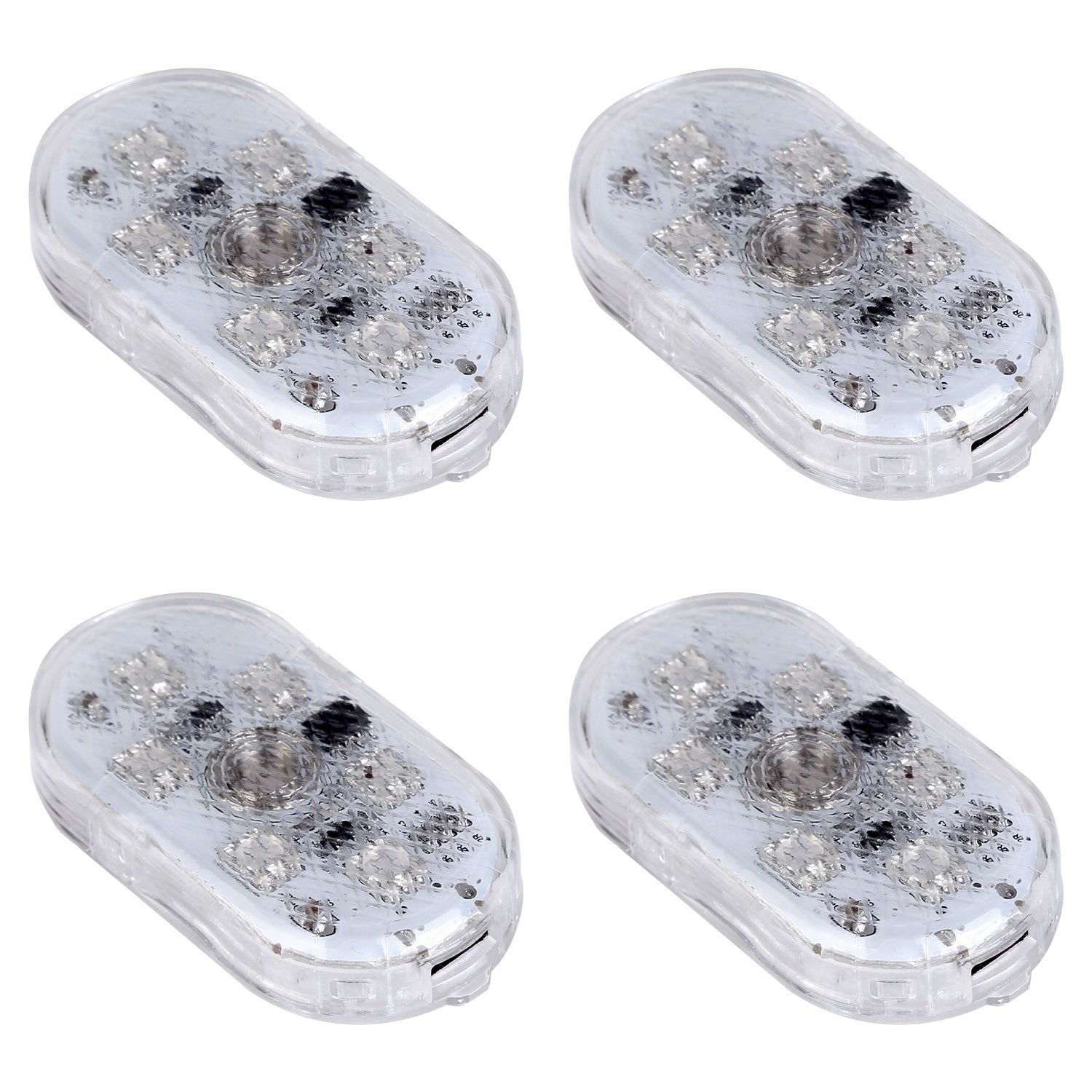 4Pcs Cordless Car Interior Light USB Rechargeable Magnetic Atmosphere Light 8 Lighting Mode Ambient Night Lamp