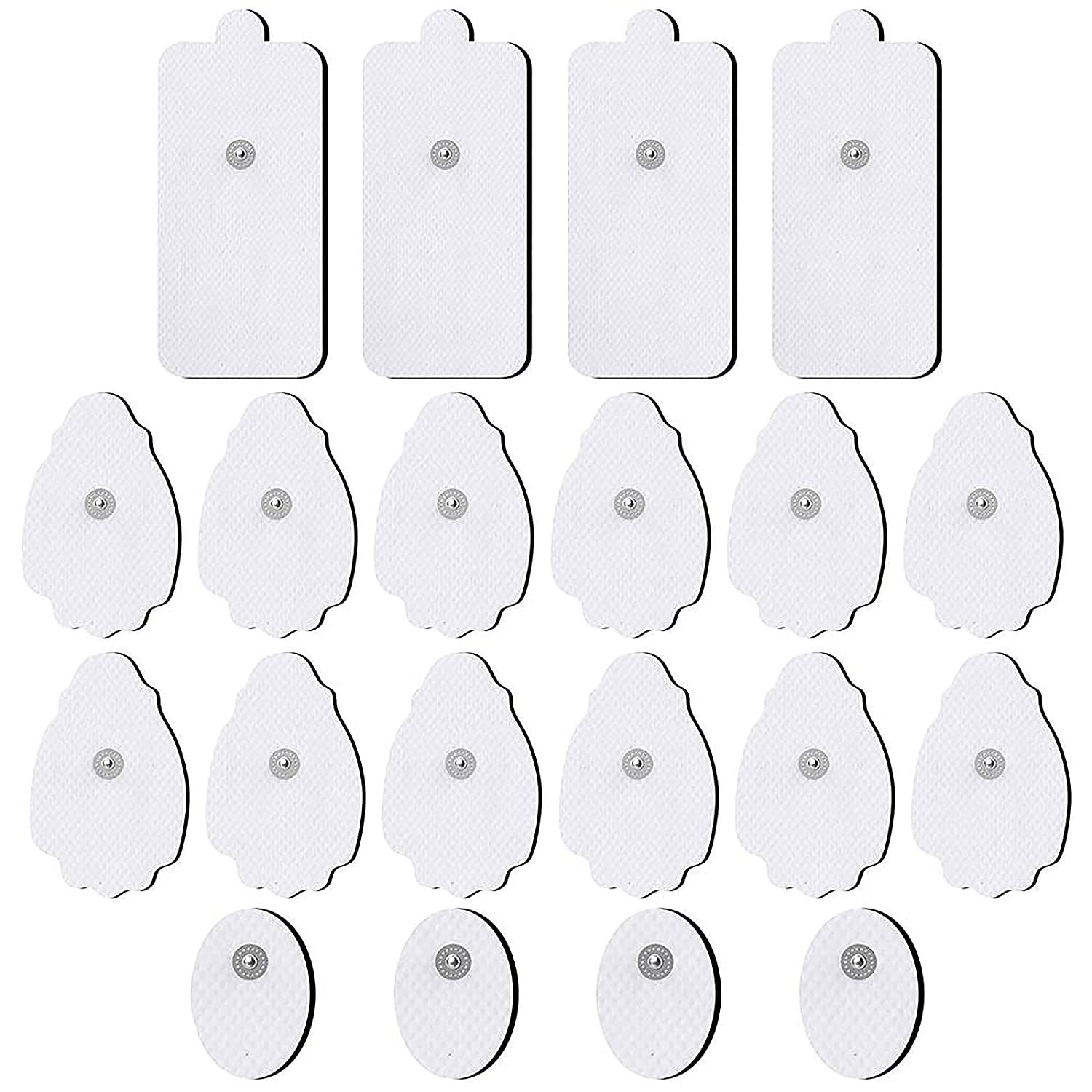 TENS/EMS Unit Replacement Pads NURSAL 20 Pack 3.5mm Snap Electrode Pads for Electrotherapy (Not Fit NURSAL Blue Tens) Reuse More Than 30 Times, Compatible with MEDVICE,Belifu TENS Machine