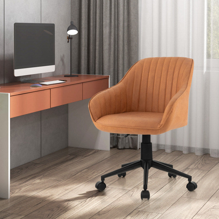 Modern Home Office Chair with Curved Backrest and Comfortable Armrests