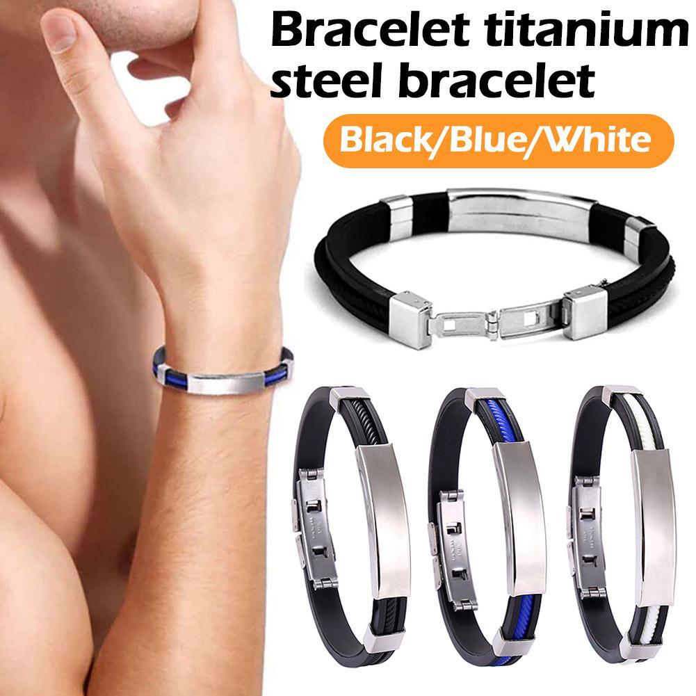 New Healthy Titanium Magnetic Sport Fashion Wristband Bracelet Bracelet Steel Titanium Wristband Fashion Silicone