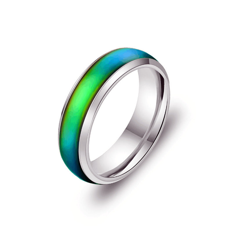 Changing Color Rings Stainless Steel Mood Emotion Feeling Temperature Ring For Women Men Couples Rings Fine Jewelry Gift
