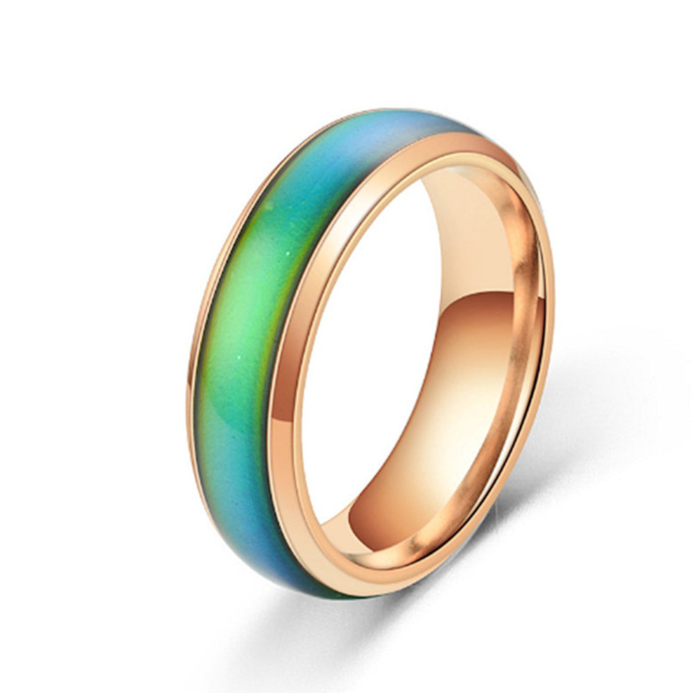 Changing Color Rings Stainless Steel Mood Emotion Feeling Temperature Ring For Women Men Couples Rings Fine Jewelry Gift