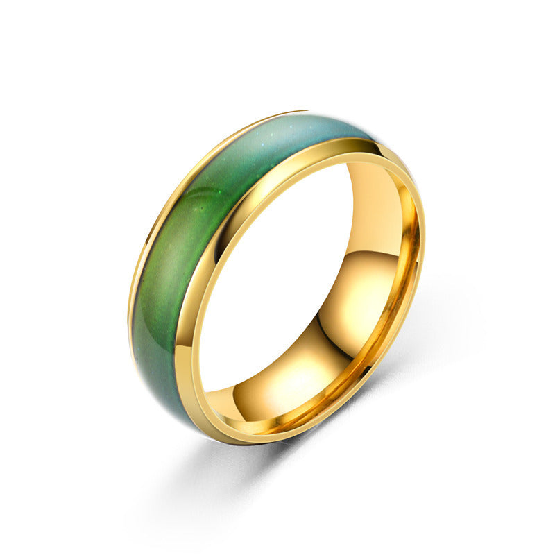 Changing Color Rings Stainless Steel Mood Emotion Feeling Temperature Ring For Women Men Couples Rings Fine Jewelry Gift