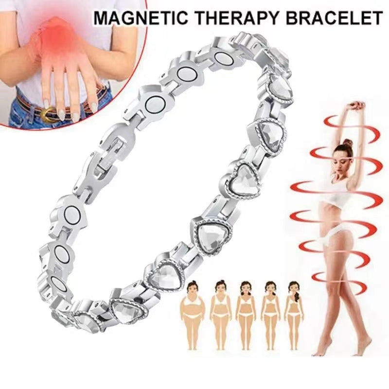 Arthritis Treatment Lymphatic Detoxification Pain Relief Strength Bracelet Women's Adjustable Crystal 3500 Gauss Magnet Jewelrys