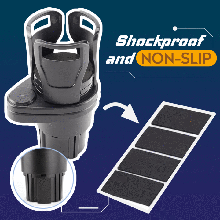 2 in 1 Multifunctional Car Cup Holder 360° Rotating Adjustable Car Cup Holder Expander Adapter Base Tray for Snack Bottles Cups