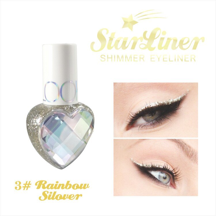 Shiny Eye Liners Pigment Silver Rose Gold Color Liquid Glitter eyeshadow Professional Eyeliner Beauty Cosmetics Makeup for Women
