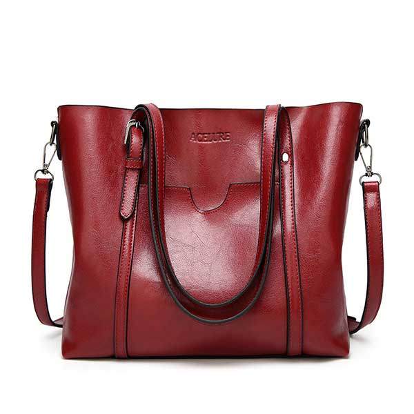 Women bag Oil wax Women Leather Handbags Luxury Lady Hand Bags With Purse Pocket Women messenger bag Big Tote Sac Bols