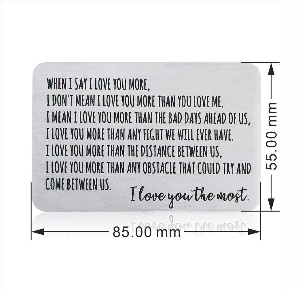 Wallet Insert Card Gifts for Him Men Husband Valentine From Wife Girlfriend Boyfriend Anniversary Birthday Groom Fiancé