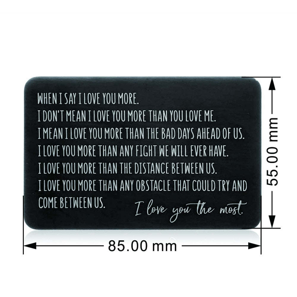 Wallet Insert Card Gifts for Him Men Husband Valentine From Wife Girlfriend Boyfriend Anniversary Birthday Groom Fiancé