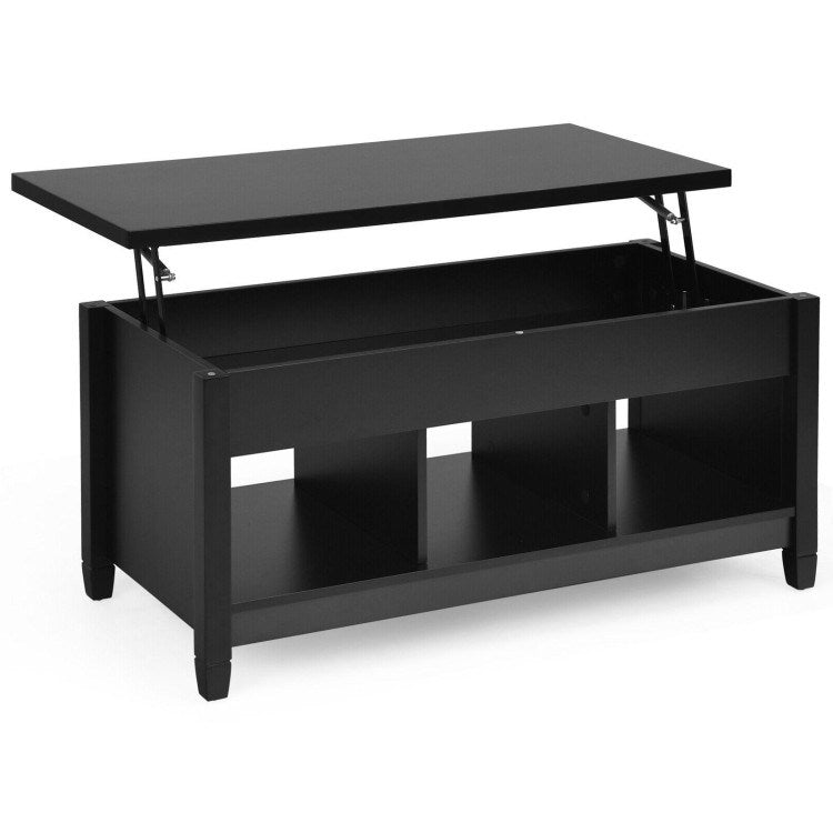 Wood Lift Top Coffee Table with Storage Lower Shelf