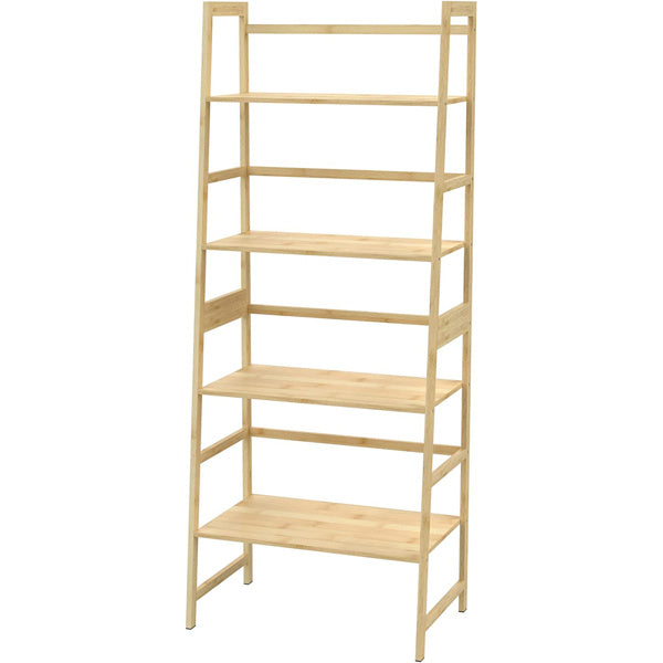 WTZ Bookshelf, Ladder Shelf, 4 Tier Tall Bookcase, Modern Open Book Case for Bedroom, Living Room, Office (Bamboo)