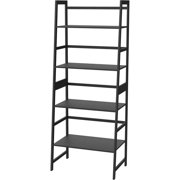 WTZ Book Shelf, Black Bookshelf, Ladder Bookcase, 4 Tier Tall Book case for Bedroom, Living Room, Office MC-801