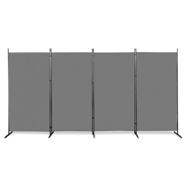 6FT 4-Fold 160g Polyester Cloth Plastic Foot Carbon Steel Frame Foldable Screen Gray