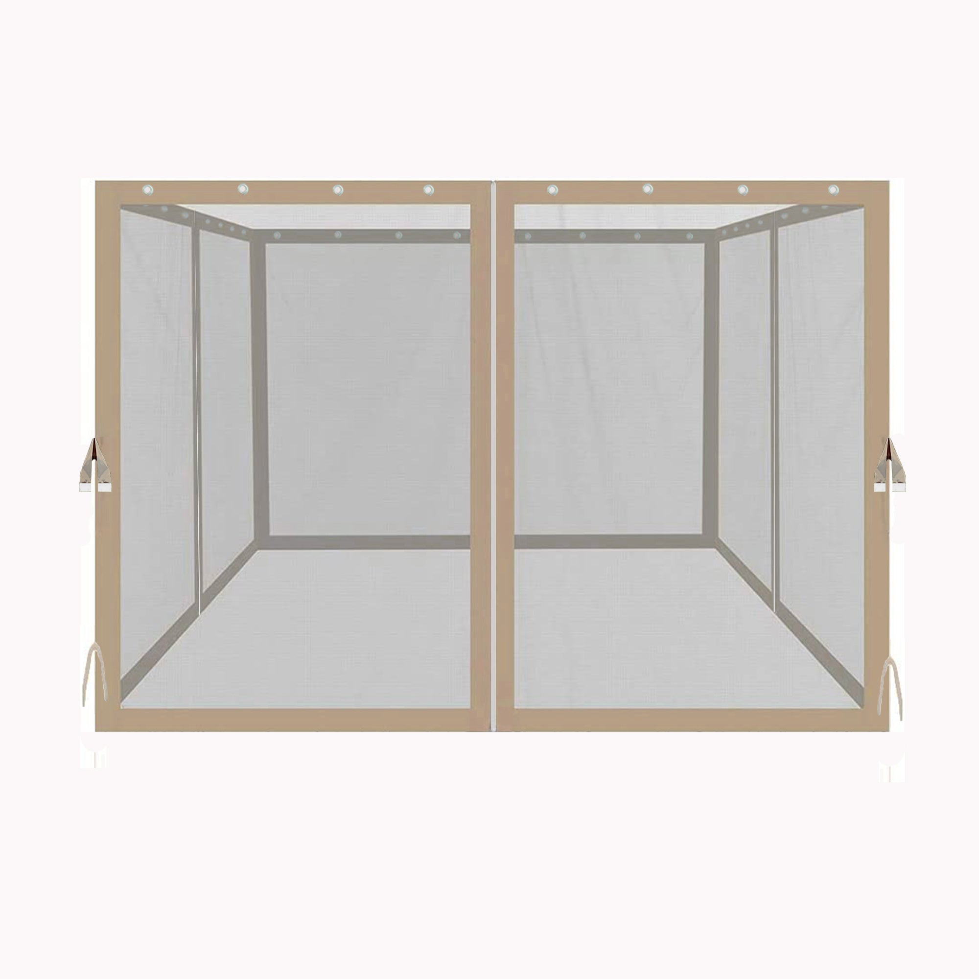 10x10 Ft Gazebo Replacement Mosquito Netting with Zippers;  4-Side Mesh Walls for Patio Gazebos