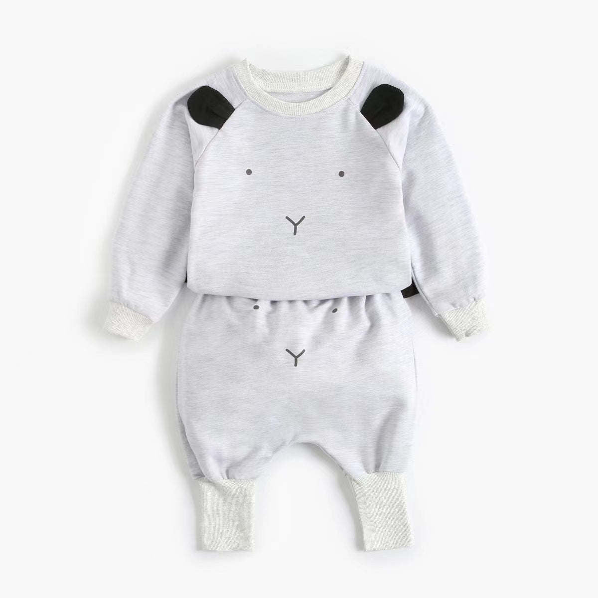 Baby Cartoon Animal Pattern Hoodie Combo Big PP Pants Sets