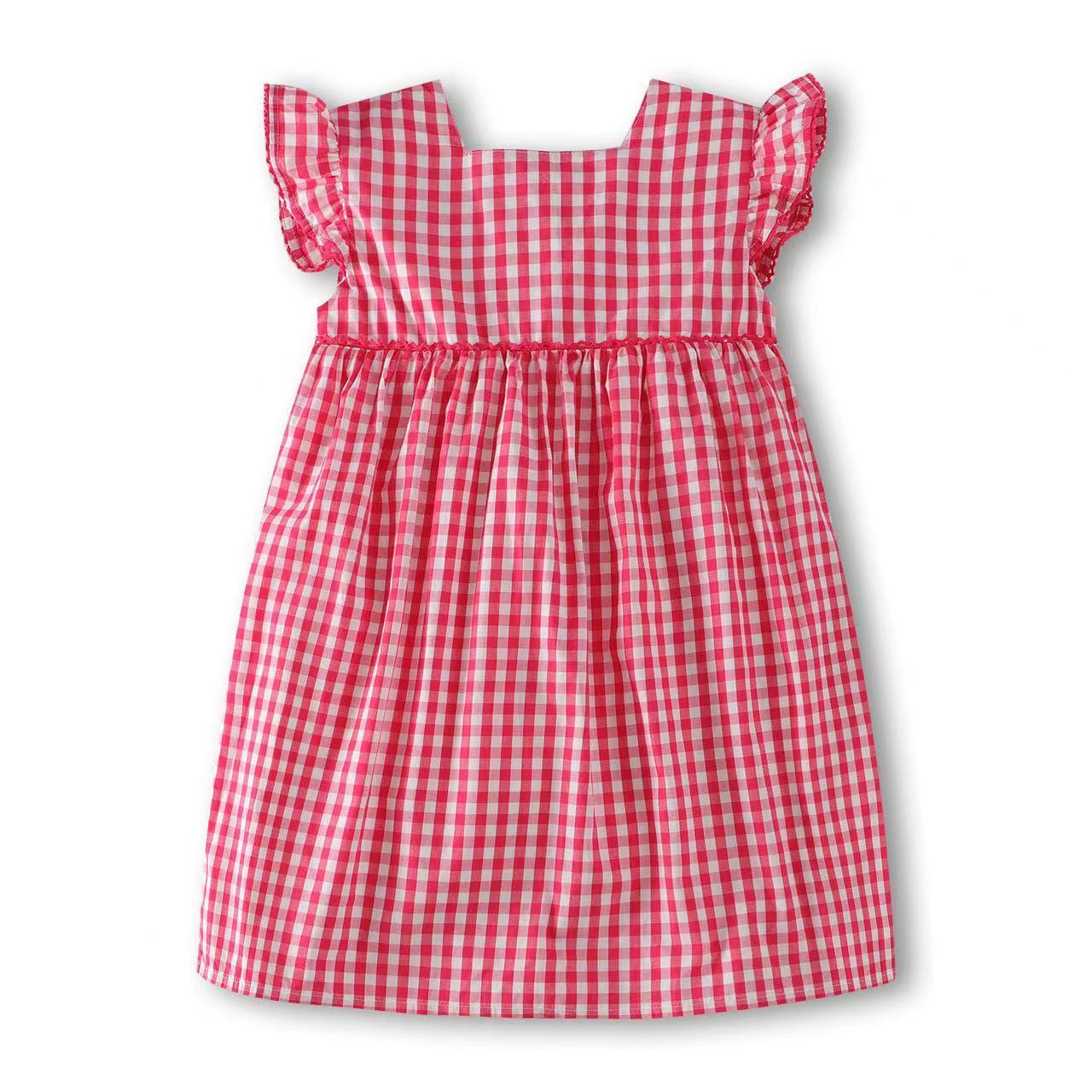 Girl Kids Doll Collar Sleeveless Dress In Summer Outfit Wearing