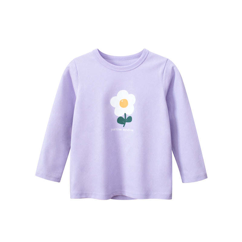 Baby Girl Floral Print Pattern Long Sleeve Autumn Cotton Shirt