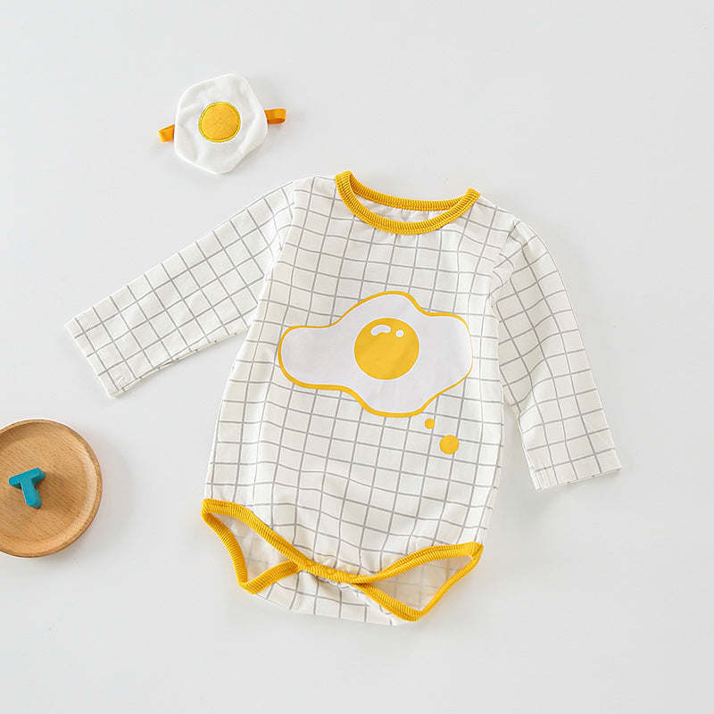 Baby 1pcs Cartoon Graphic Soft Cotton Long Sleeves Bodysuit With Hats