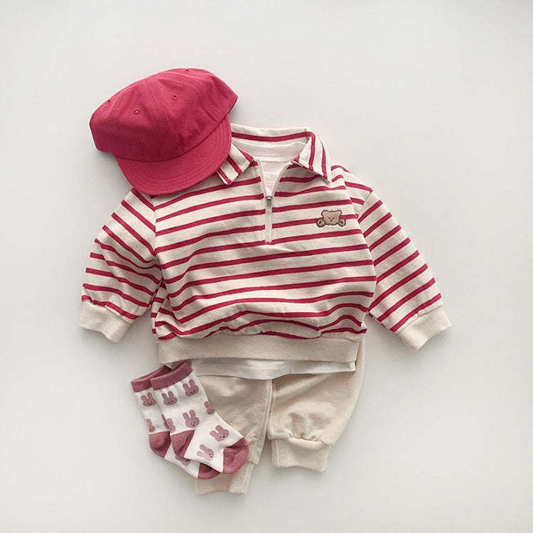 Baby Bear Embroidered Pattern Vest Combo Trousers Sets