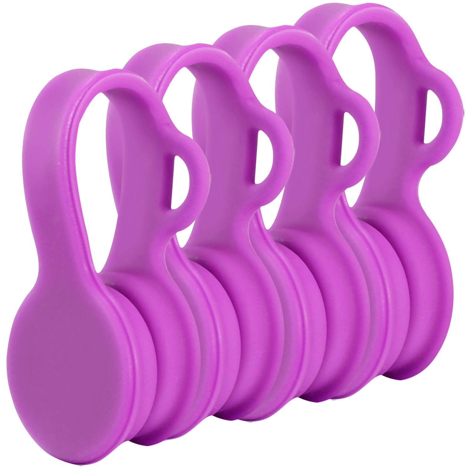 4Packs Magnetic Cable Clips Magnet Earphone Wrap Cord Organizer Holder Soft Silicone for Headphones USB Cable Bookmark Ties