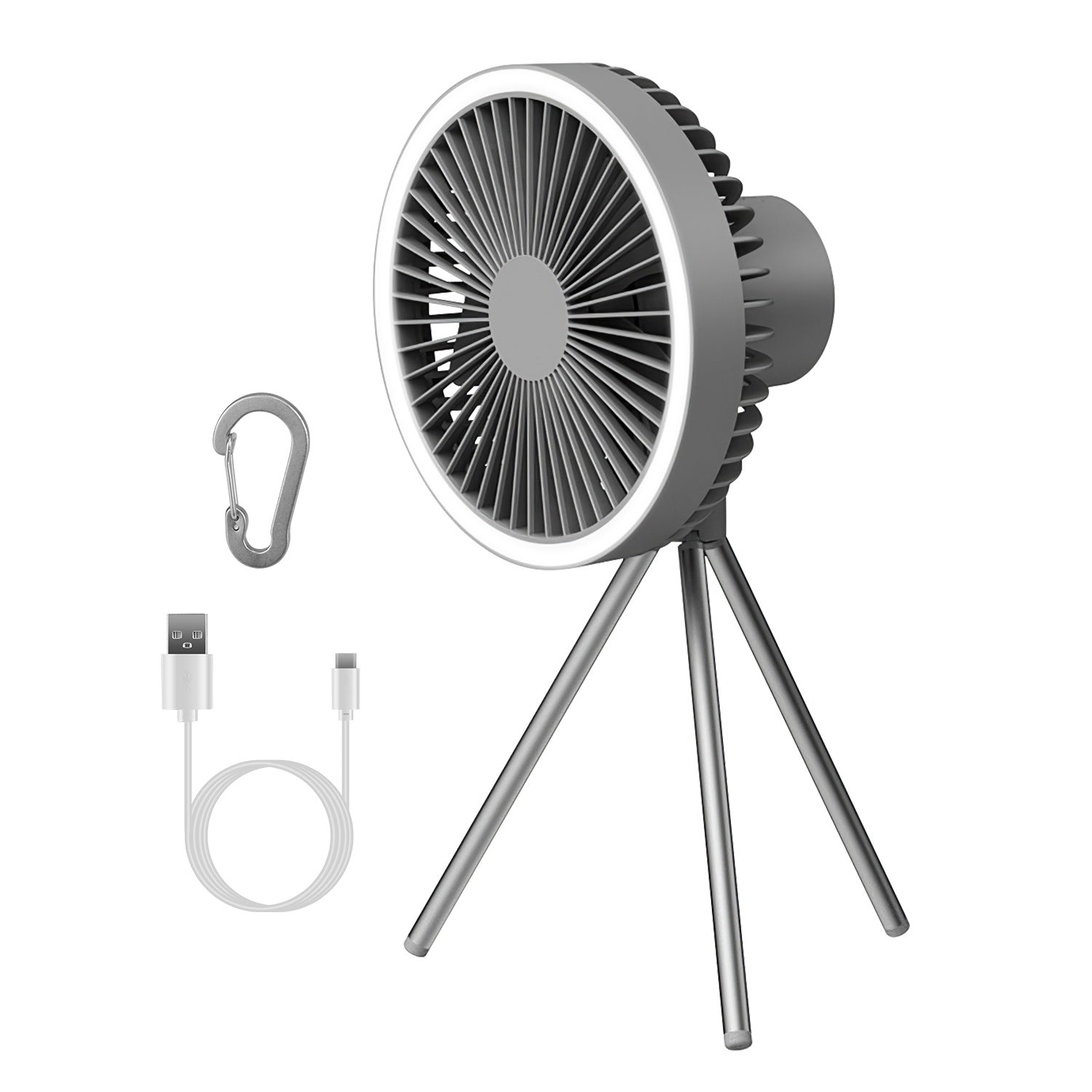 Camping Fan with Lantern 10000mAh Rechargeable Battery Powered Portable Tripod Fan for Tent with Hanging Hook