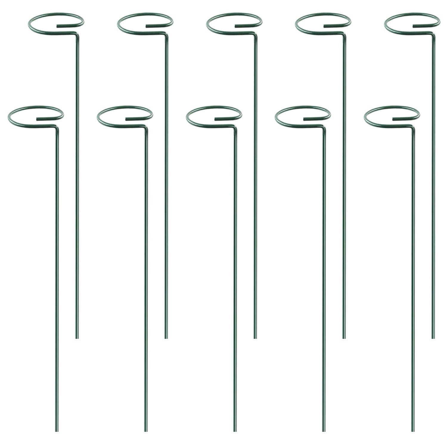 10Pcs Plant Support Stakes Garden Flower Single Stem Support Stake Iron Plant Cage Support Ring