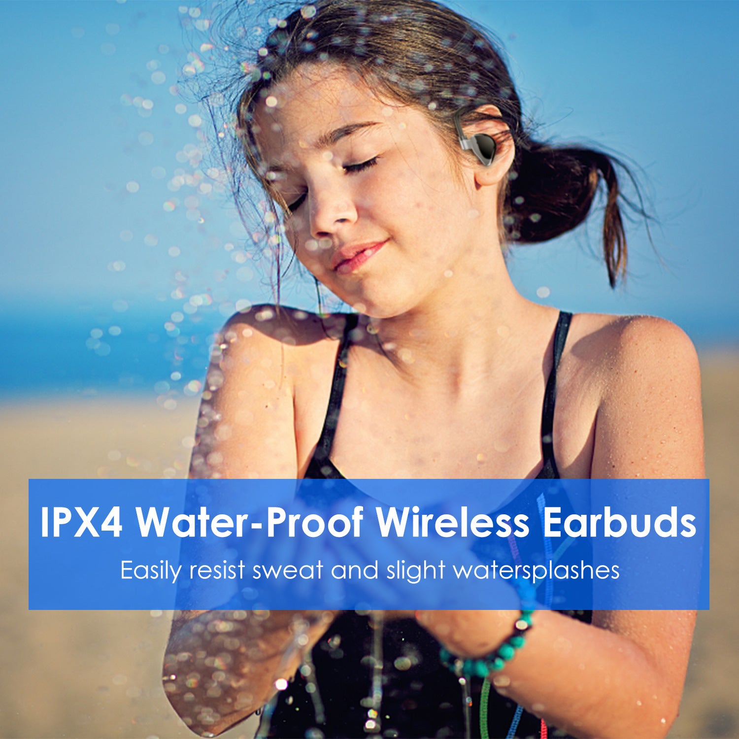 Unilateral Wireless Earpiece Rechargeable Wireless in Ear Headset with Hook for Car Driving Phone Call Office