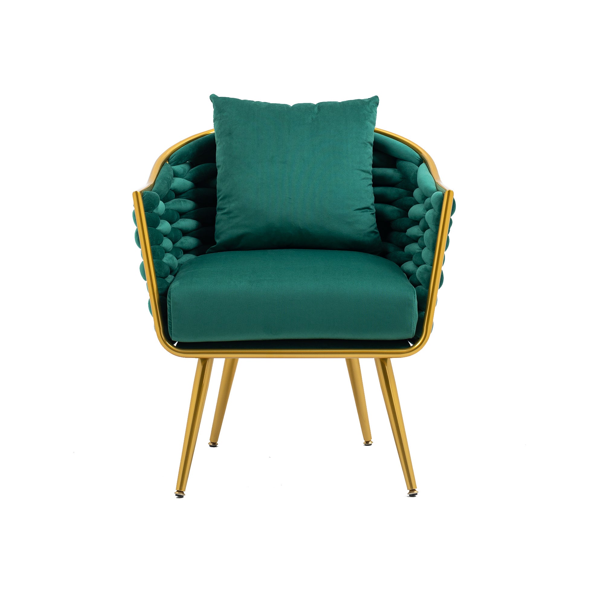 Velvet Accent Chair Modern Upholstered Armchair Tufted Chair with Metal Frame;  Single Leisure Chairs for Living Room Bedroom Office Balcony