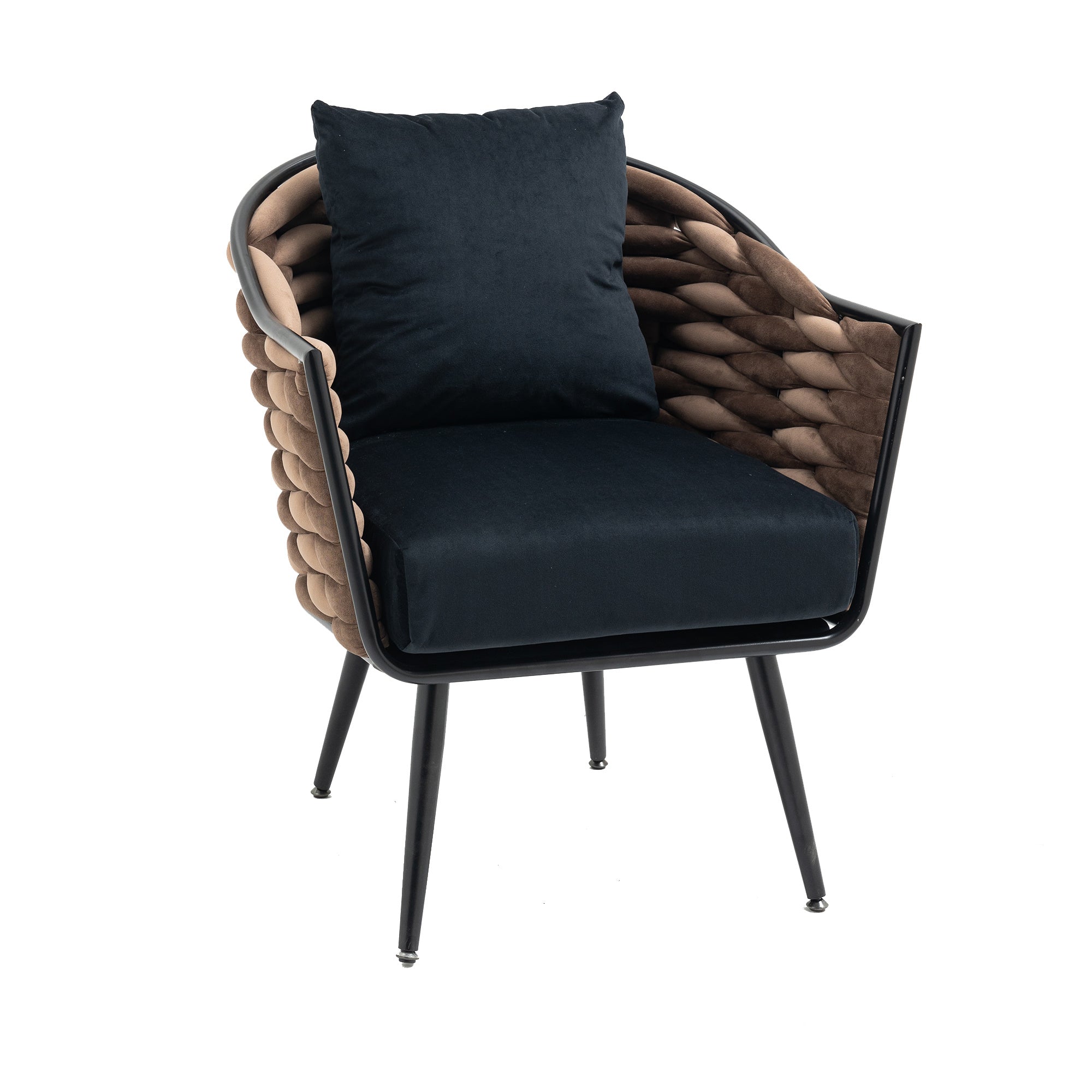 Velvet Accent Chair Modern Upholstered Armchair Tufted Chair with Metal Frame;  Single Leisure Chairs for Living Room Bedroom Office Balcony