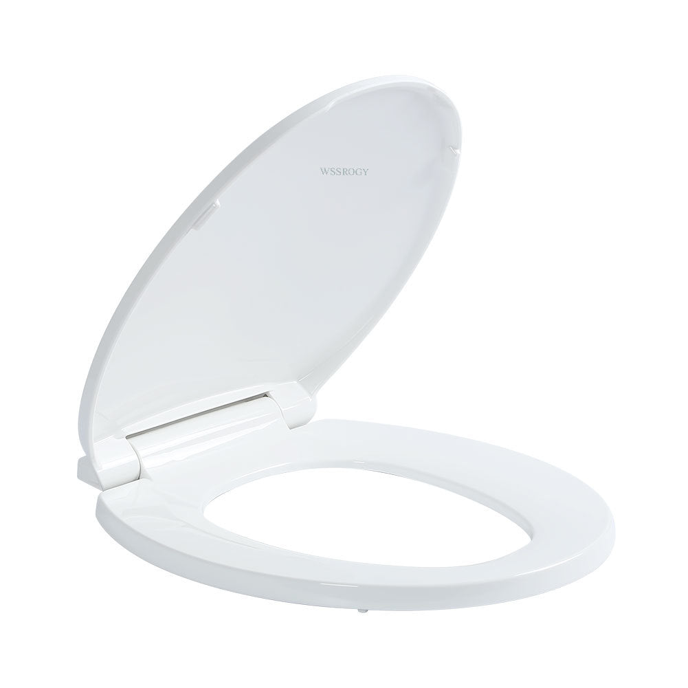 Round Toilet Seats with Lid;  Slow Close Seat and Cover;  Including Two Sets of Parts;  Fit All Standard Round Toilet;  Quiet Close;  Plastic;  White