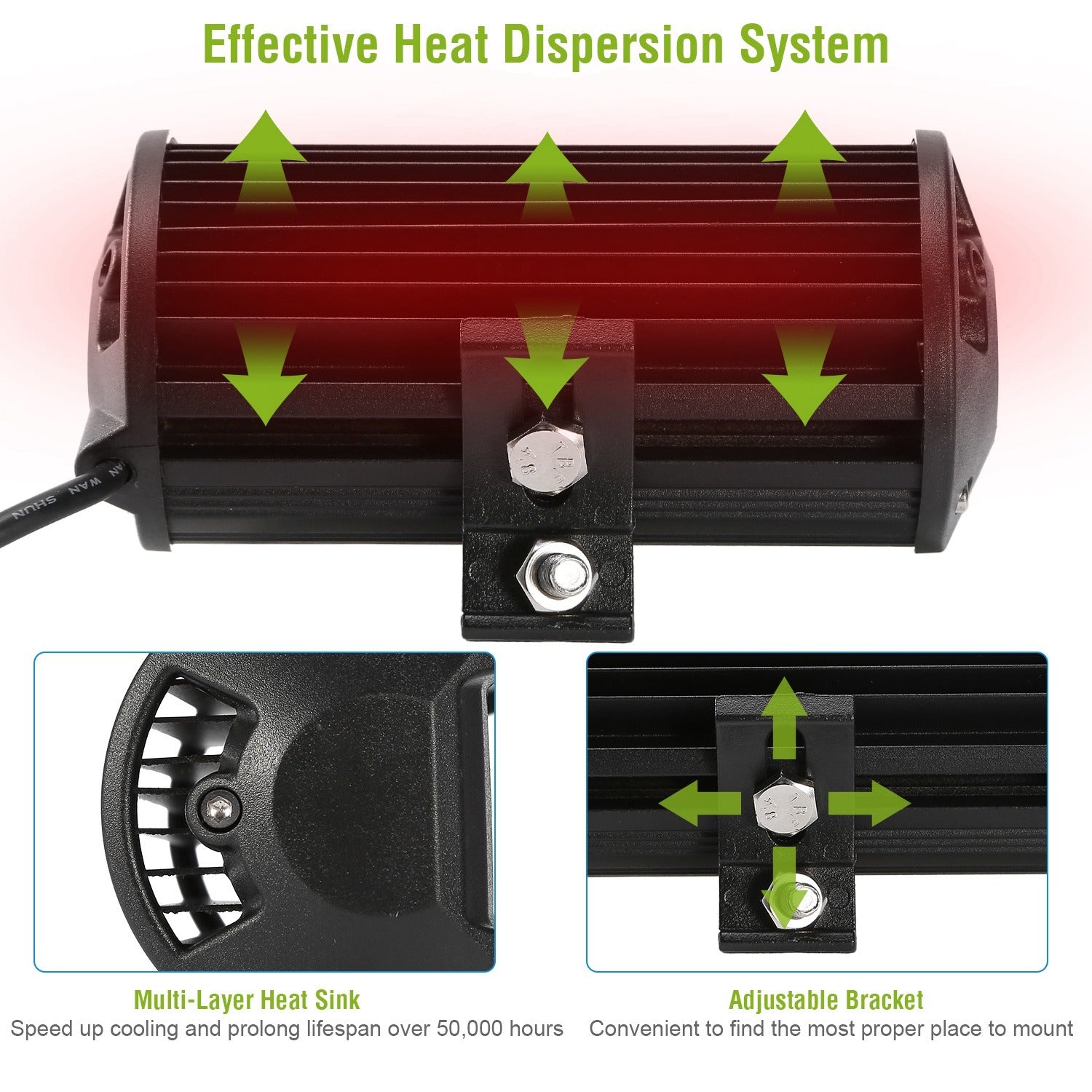 7in LED Light Bar 120W 12000LM LED Work Light Pods Offroad Driving Lights IP67 Waterproof Fog Light Spot Flood Beam for Jeep Trailer Truck Bus Boat
