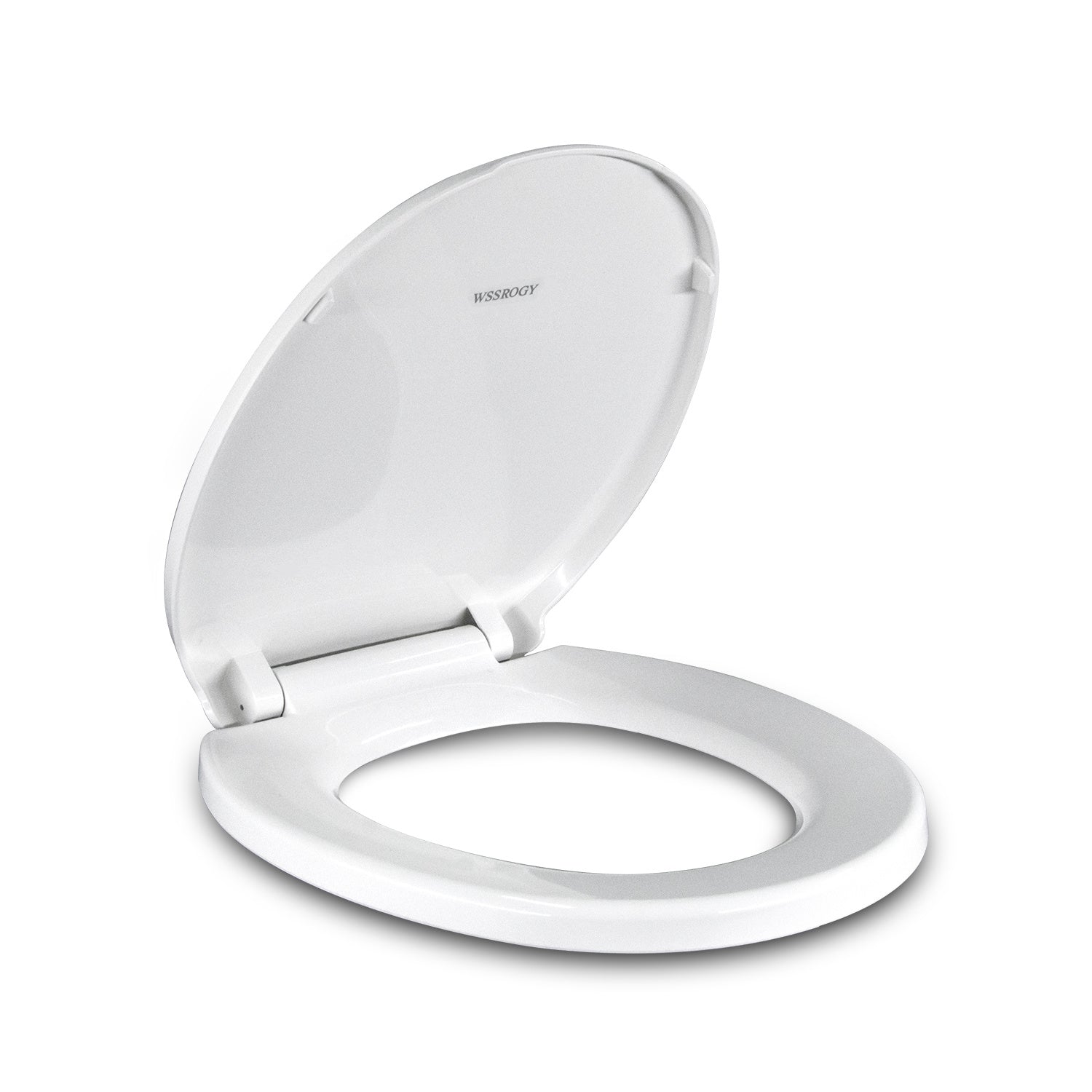 Toilet Seat Round with Non-Slip Seat Bumpers;  Universal Quiet-Close Toilet Lid;  Never Loosen and Easy to Install;  Durable Plastic;  White;  Fits Standar