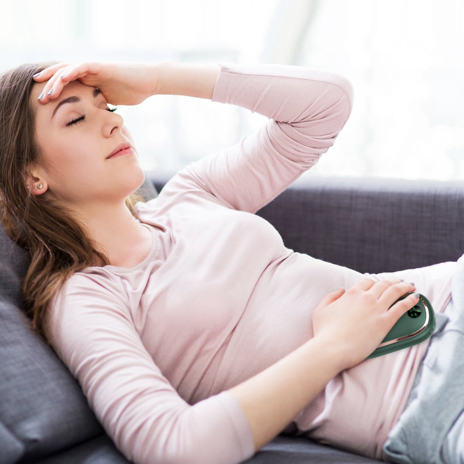 Rechargeable Hand Warmer Electric Hand Heater Portable Reusable Pocket Warmer Power Bank with Digital Display Sunset Light 3 Levels Double-sided Heati