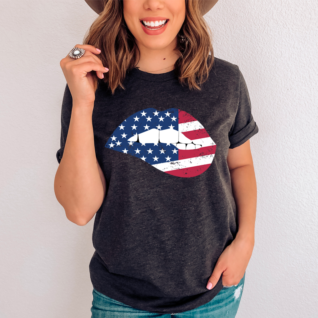 American Flag Lips T-Shirt