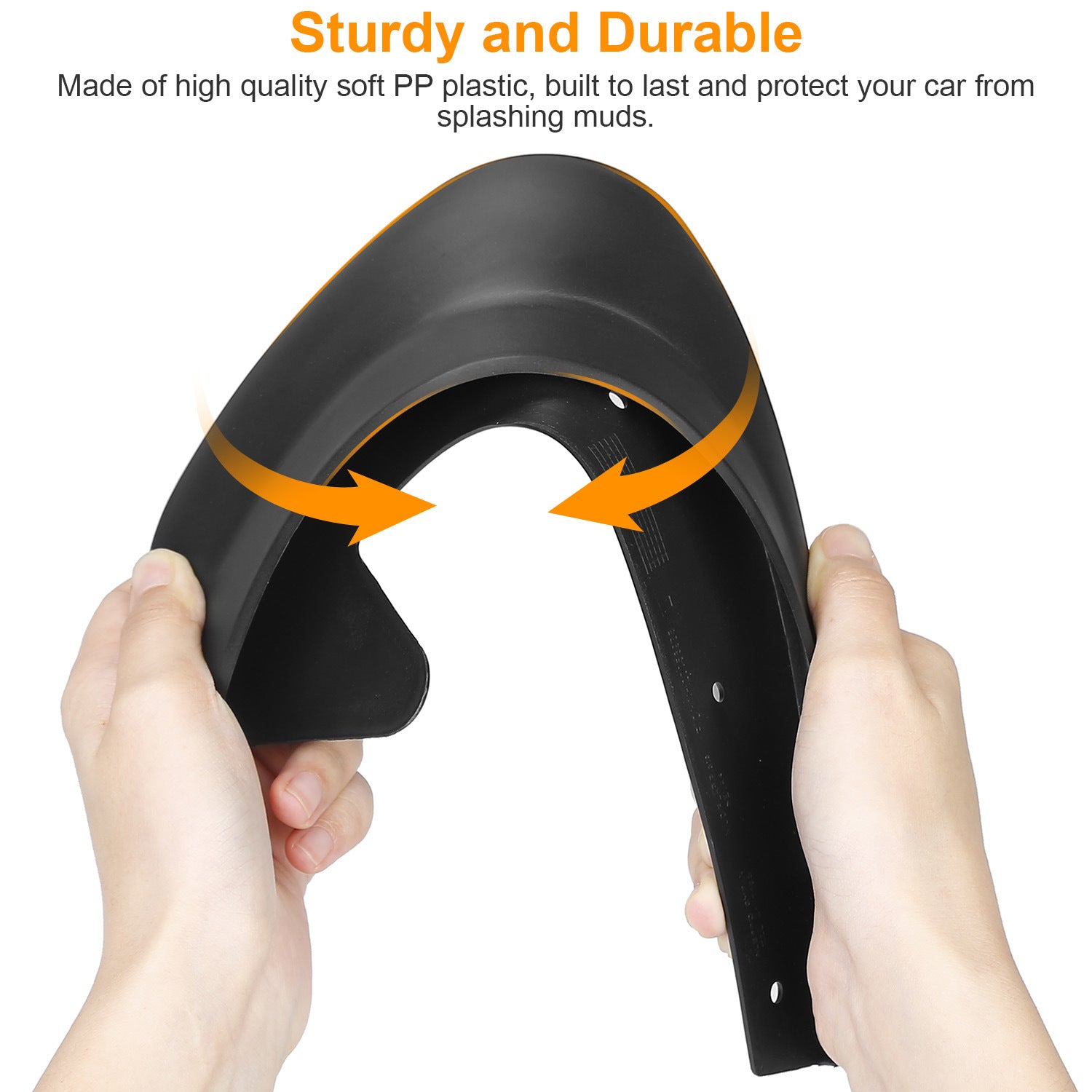 4Pcs Universal Fit Car Splash Guards Mudguard Flaps For Front Rear Tire with Hardware