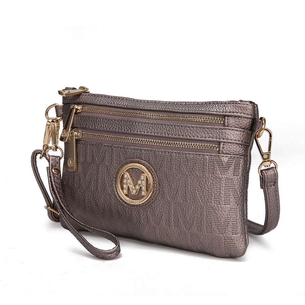 MKF Collection Roonie Milan Signature Crossbody Wristlet by Mia k