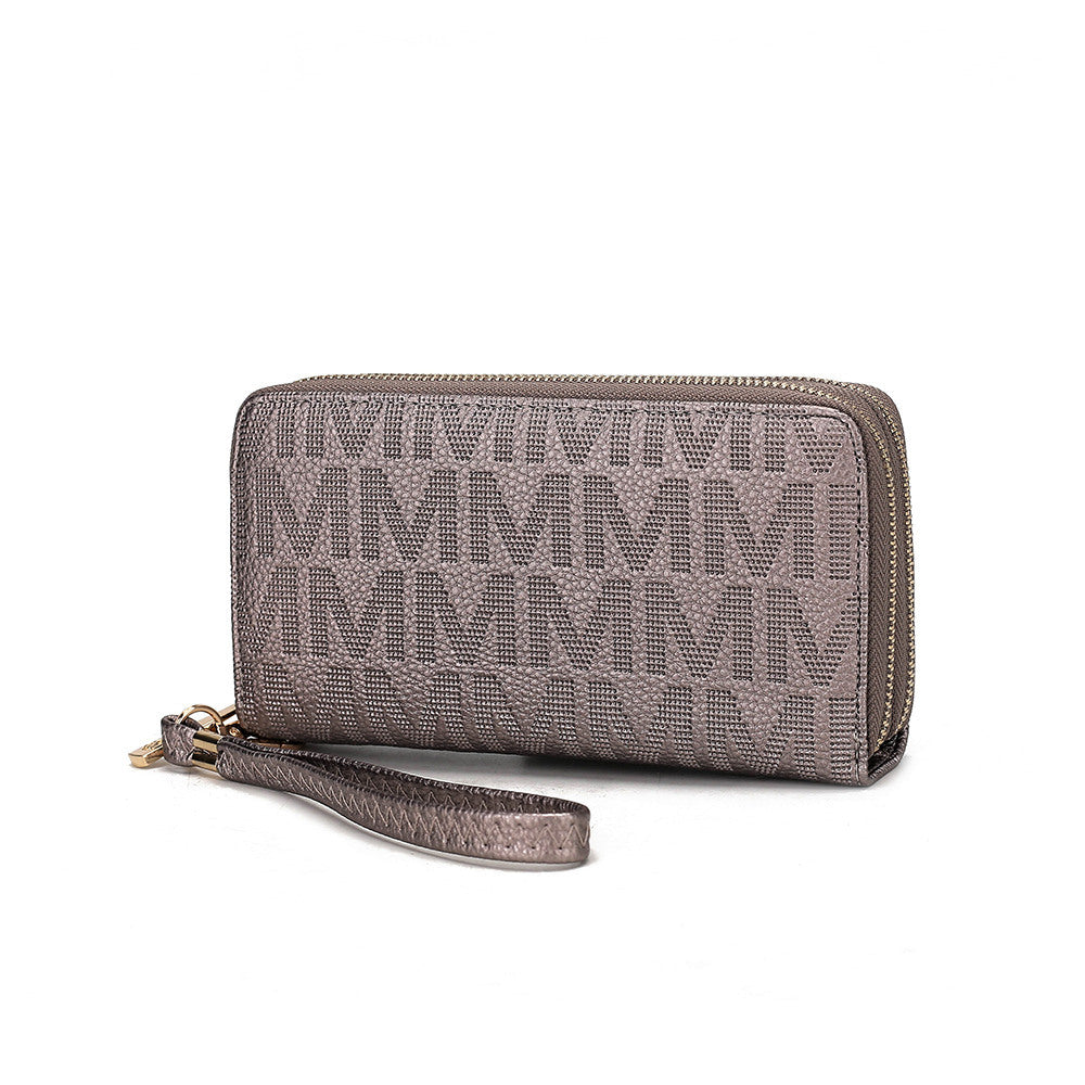 MKF Collection Lisbette Embossed M Signature Wallet by Mia k