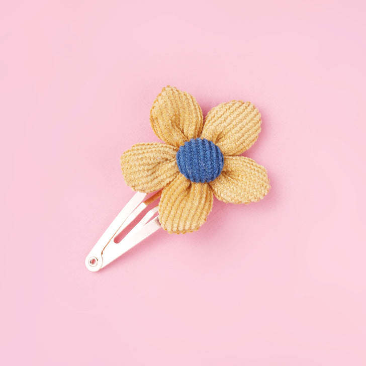 Girls Woolen Sunflower One Word Hair Clips Accessory