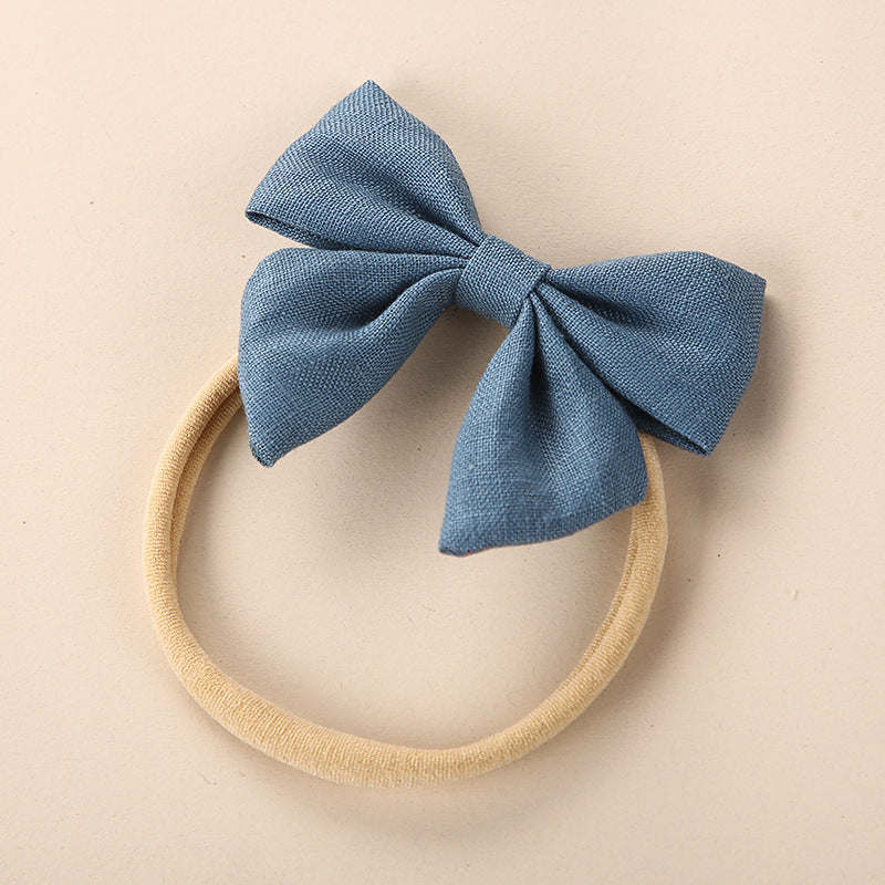 Baby Solid Color 3D Bow Handmade Elastic Headband